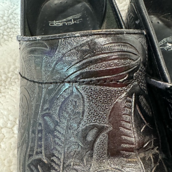 DANSKO Professional Black Tooled Leather Clogs Size 38 - Picture 9 of 9
